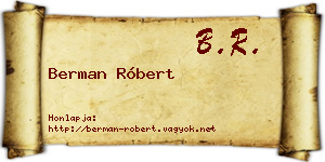 Berman Róbert névjegykártya